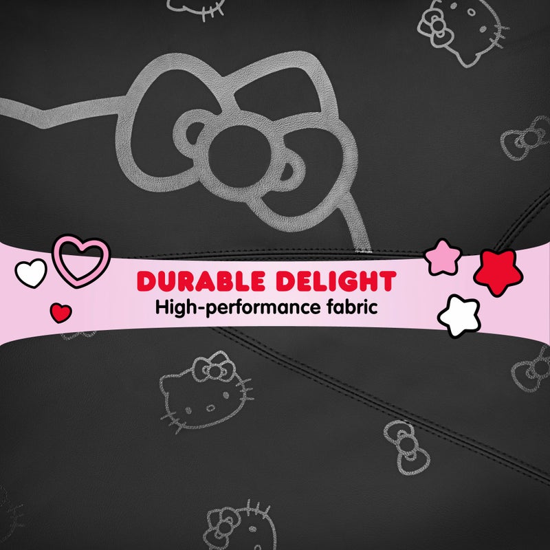 Carbella Hello Kitty Car Seat Covers - Cute Front Seat Covers  PU Leather Seat Covers for Cars  SUV  Van  Trucks  Hello Kitty Car Accessories 2pc Black - Image 5